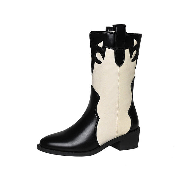 Elysian West - Black White Cowboy Boots