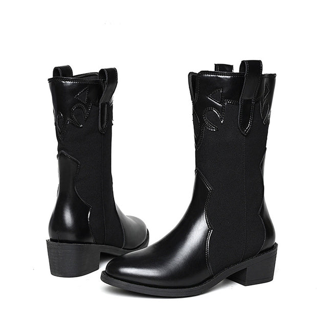 Elysian West - Black White Cowboy Boots